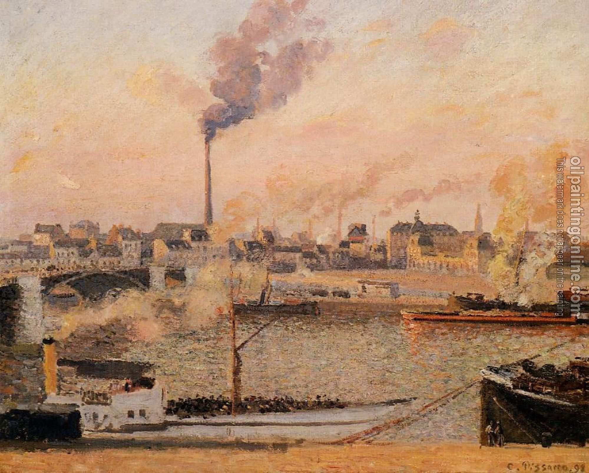 Pissarro, Camille - Saint-Sever, Rouen, Morning, Five O'Clock